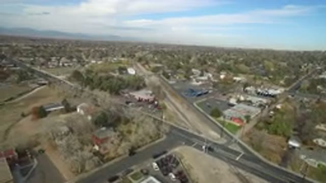 HIDDEN LAKE COLORADO-2016: An Aerial View Of Two Highways Merging Toward One