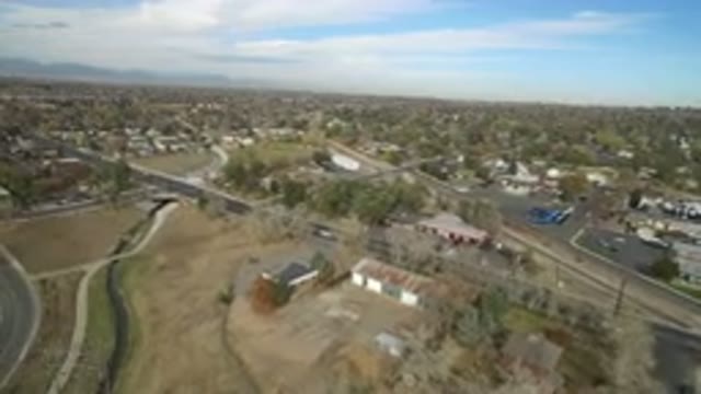 HIDDEN LAKE COLORADO-2016: Drone Fly Over The City's Suburbs Filming The Clear