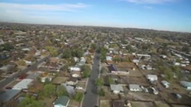 HIDDEN LAKE COLORADO-2016: Bird's-Eye Overhead View Of A City With Houses Close