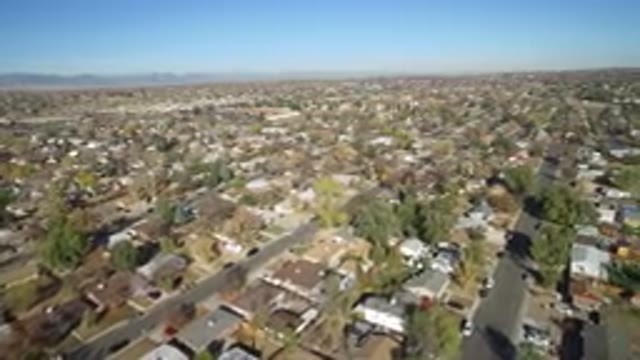 HIDDEN LAKE COLORADO-2016: Aerial View With A Middle Class Neighborhood Lots Of