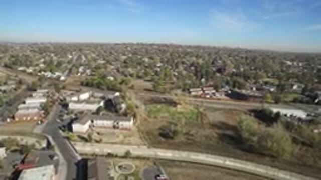 HIDDEN LAKE COLORADO-2016: Overhead Drone Footage Of Tree-Lined Suburban Town