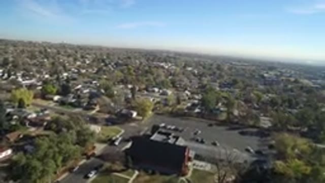 HIDDEN LAKE COLORADO-2016: Aerial Footage Of Suburb On Clear Day With Many Trees