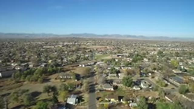 HIDDEN LAKE COLORADO-2016: Aerial View of a Large Village With Trees and Clean Roads