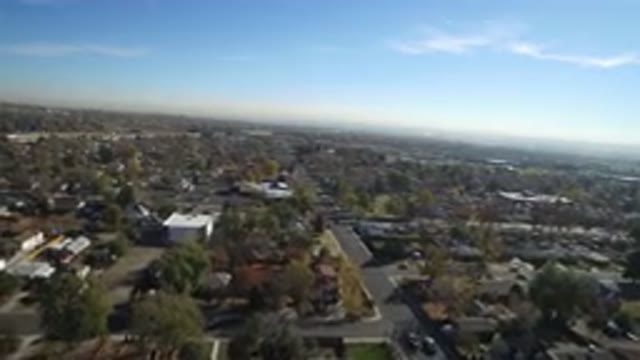HIDDEN LAKE COLORADO-2016: Plane Flying Across City With Cars And Houses And