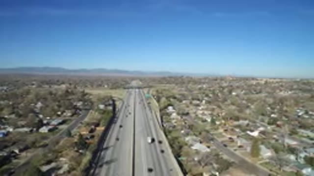 HIDDEN LAKE COLORADO-2016: Top View Of A City Landscape With Clear Blue Sky