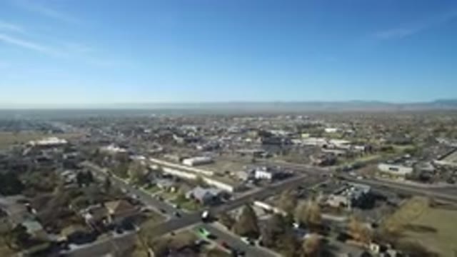 HIDDEN LAKE COLORADO-2016: Aerial View Of A Neighborhood With Busy Streets And