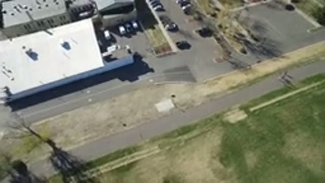 HIDDEN LAKE COLORADO-2016: Aerial View Of A Parking Space Beside A Commercial