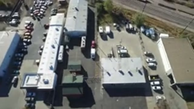 HIDDEN LAKE COLORADO-2016: Drone Flying Over Shopping Center In The United