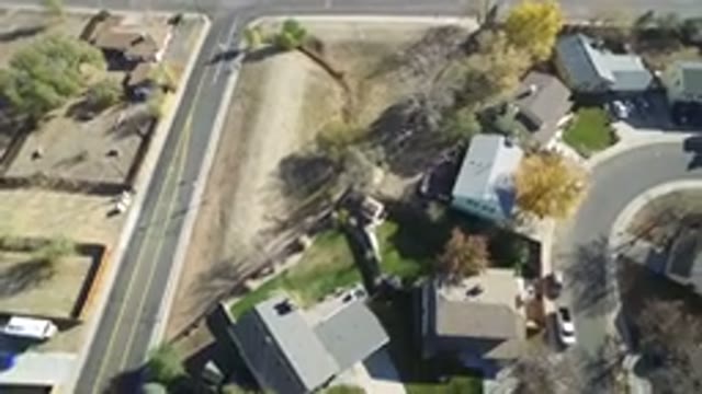 HIDDEN LAKE COLORADO-2016: Aerial Shot Over Town Houses Gardens Road Leading