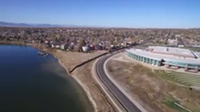 HIDDEN LAKE COLORADO-2016: A Big Lake Near A Small Town Full Of Houses And Trees
