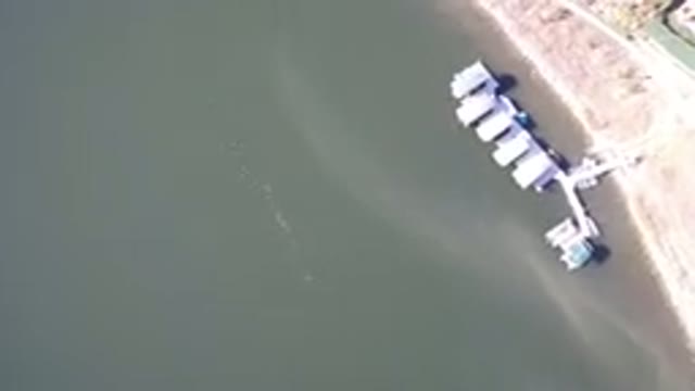 HIDDEN LAKE COLORADO-2016: Bird's-Eye View Of A Quiet Beach And Harbor