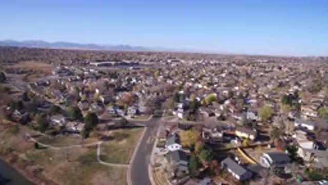 HIDDEN LAKE COLORADO-2016: Top View Of Beautiful City Lots Of Houses And Trees
