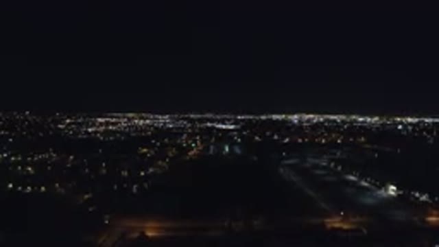 DENVER COLORADO-2016: Night View Of City Illuminated By The Lights Of Buildings