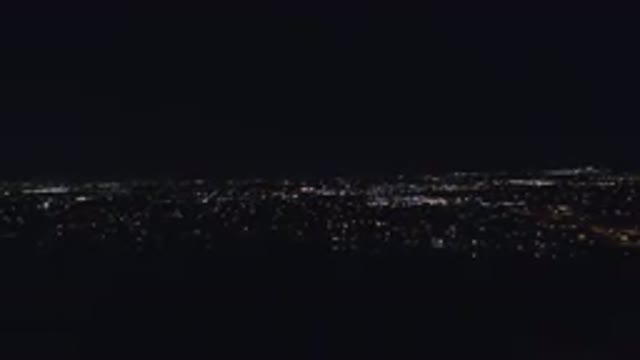 DENVER COLORADO-2016: View Of A City At Night From A Bird's Eye Perspective