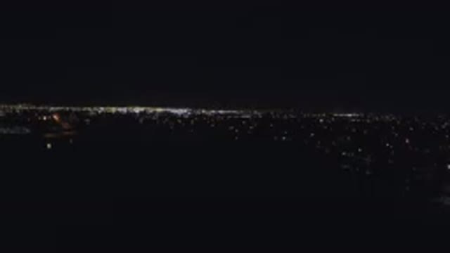 DENVER COLORADO-2016: A Dark Night Without Stars Or Moon With City Lights On The