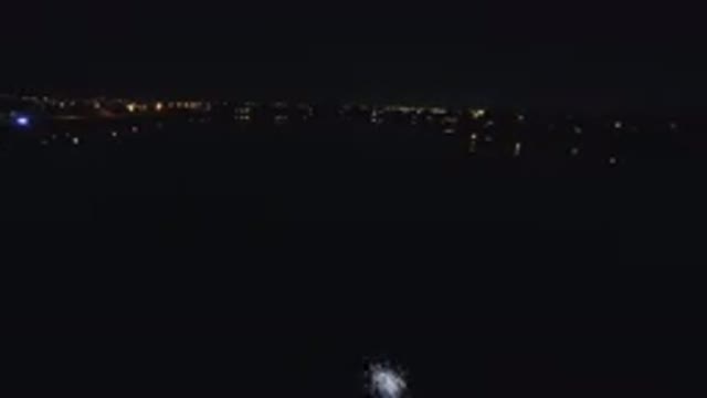 DENVER COLORADO-2016: Night View Of A Runway And City Lights Beaming In The Background