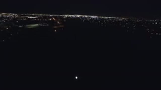 DENVER COLORADO-2016: A Large City At Night From A Bird's Eye View