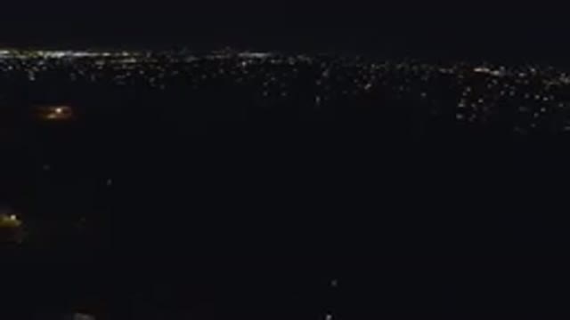 DENVER COLORADO-2016: Aerial View Of A Dark City Landscape With No Light