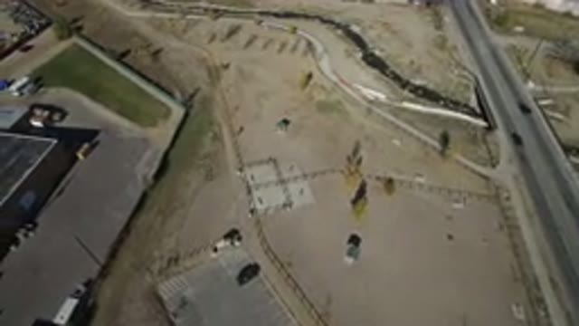 WESTMINSTER COLORADO-2016: Aerial View Of An Industrial Area With A Shed And A