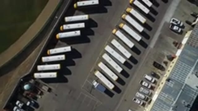 WESTMINSTER COLORADO-2016: Aerial Drone Footage of School Parking Lot and Bus