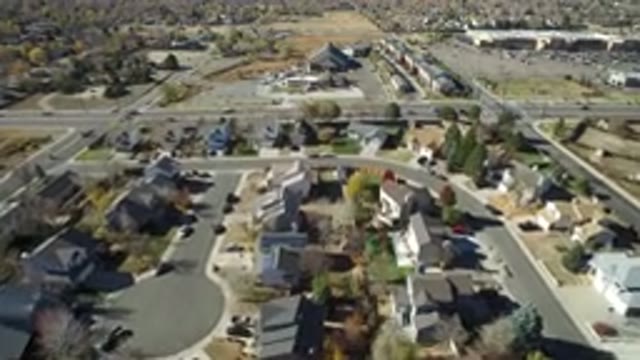 HIDDEN LAKE COLORADO-2016: Aerial View Of A Residential Area With Urban Road