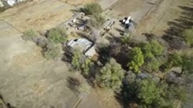 HIDDEN LAKE COLORADO-2016: Daytime Aerial Panoramic Of Rural Area With House And