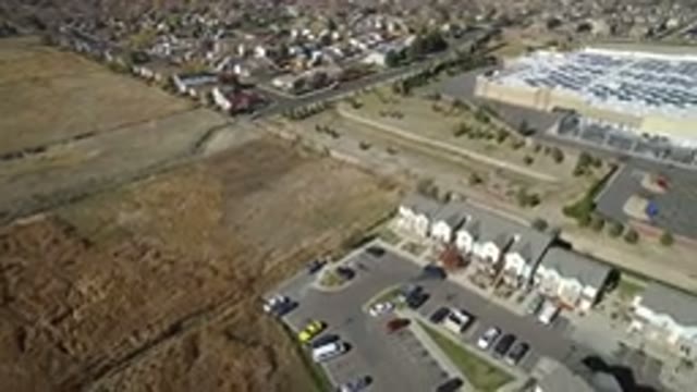 HIDDEN LAKE COLORADO-2016: Aerial View Of A Mall Next To A Residential Area