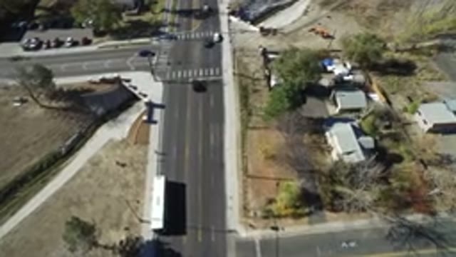 WESTMINSTER COLORADO-2016: Aerial View Of A Rural Intersection With Buildings