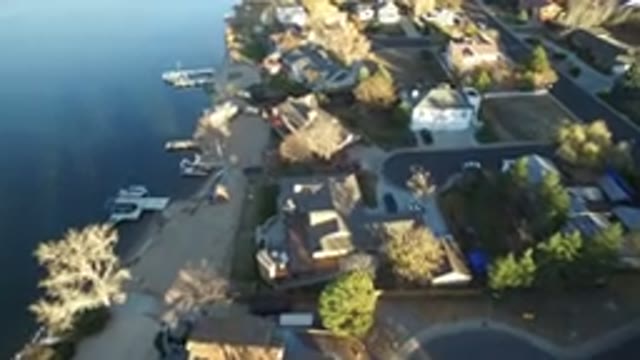 WESTMINSTER COLORADO-2016: Air-filming Neighborhood With Similar Houses Near A Lake And Pier