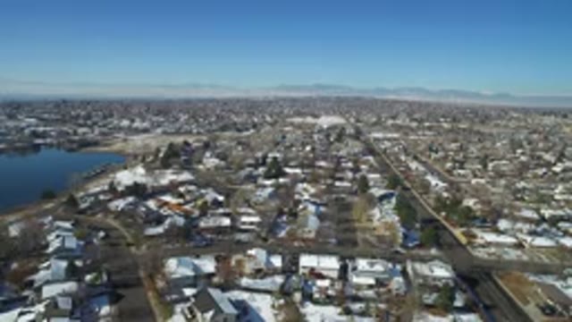 HIDDEN LAKE COLORADO-2016: Aerial View Of A City With Several Houses And Part Of