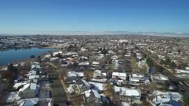 HIDDEN LAKE COLORADO-2016: Aerial Overview Of A Beautiful Snow-Covered Town By A