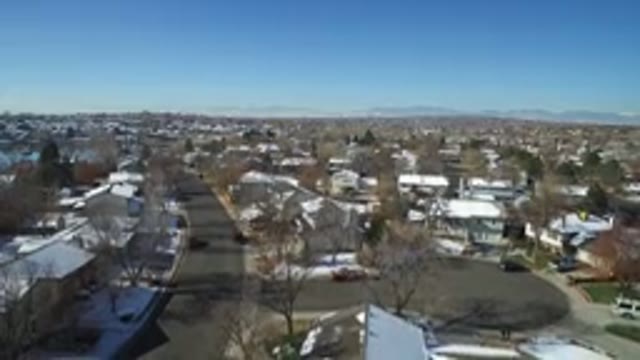 HIDDEN LAKE COLORADO-2016: The Air View Of A Very Calm Street Filled With Houses