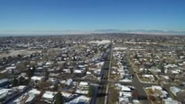 HIDDEN LAKE COLORADO-2016: Sky View Of Desert Suburb Streets And Houses During