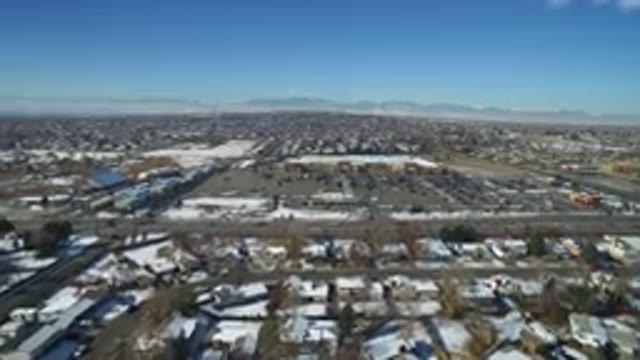 HIDDEN LAKE COLORADO-2016: A Drone Records The Town Below Bustling With Cars