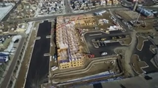 HIDDEN LAKE COLORADO-2016: Avila Footage Of A Construction Site Of An Apartment