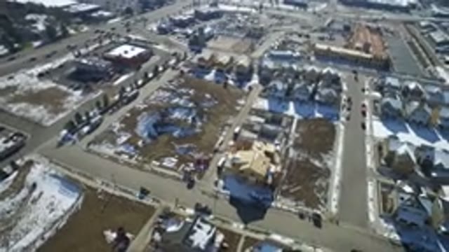 HIDDEN LAKE COLORADO-2016: Panoramic Aerial Image Showing Several Houses And Snow-Covered Suburban Homes