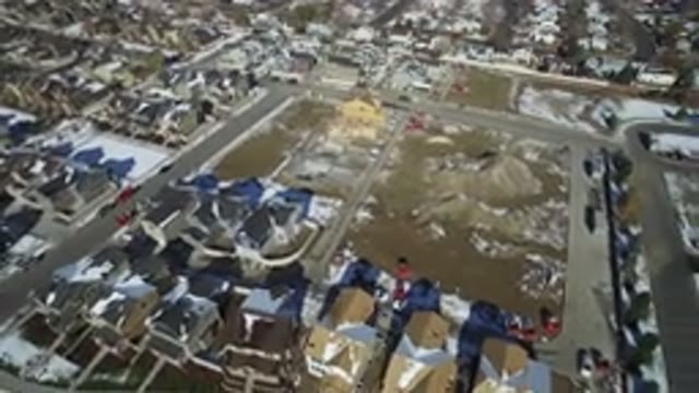 HIDDEN LAKE COLORADO-2016: Aerial Of Buildings In A City Or Suburb Neighborhood