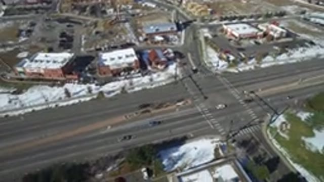 HIDDEN LAKE COLORADO-2016: Overhead View Of A High Traffic Street