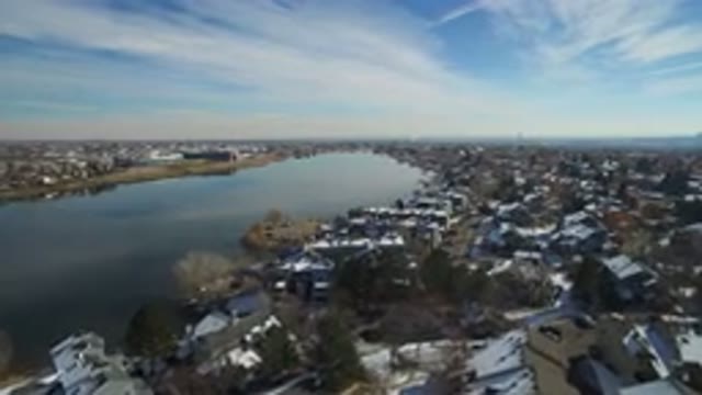 HIDDEN LAKE COLORADO-2016: Lake Apartments Snow Cloudy Sky Urban Neighborhood
