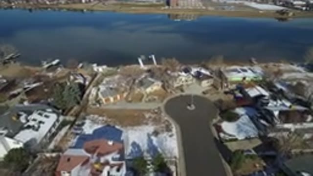 HIDDEN LAKE COLORADO-2016: The Aerial View Of A City On Either Side Of A Lake