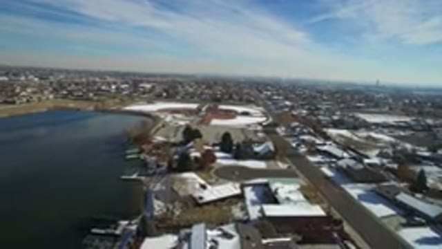 HIDDEN LAKE COLORADO-2016: Panoramic View Of The City With Large Houses With A