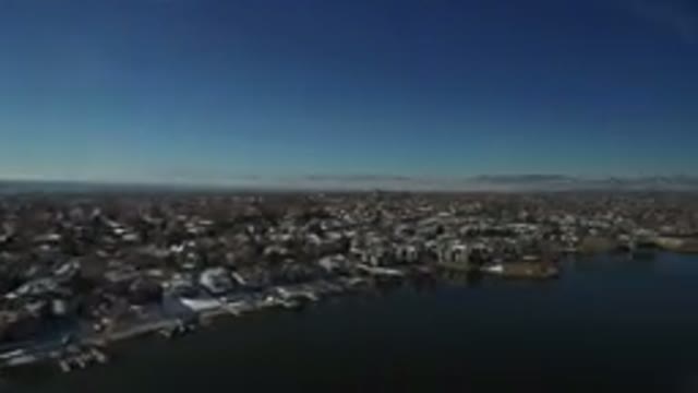 HIDDEN LAKE COLORADO-2016: Overhead Drone Footage Of City And Lake