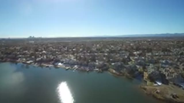 WESTMINSTER COLORADO-2016: Large Lake Followed By A Lot Of Houses Under A Great Sky