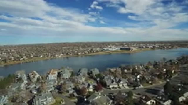 WESTMINSTER COLORADO-2016: The Neighborhood Houses In The Autumn Time Next To A Lake