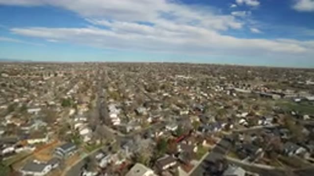 WESTMINSTER COLORADO-2016: A Drone Shot Of Houses In A Small Suburban Area From