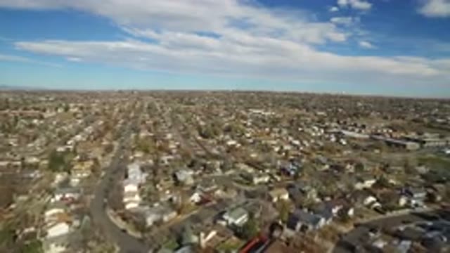 WESTMINSTER COLORADO-2016: Drone Birds Eye View Of Homes And Streets In A