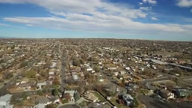WESTMINSTER COLORADO-2016: Aerial View of Suburban Homes and Trees