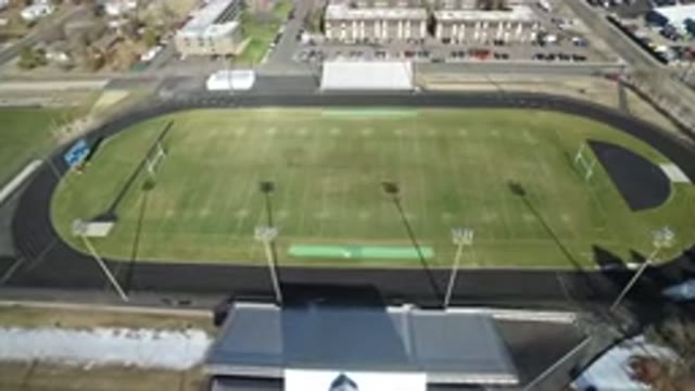WESTMINSTER COLORADO-2016: Aerial View Of A Football Stadium In The Middle Of