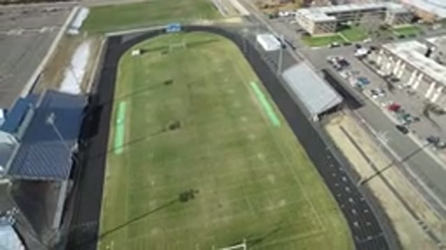 WESTMINSTER COLORADO-2016: An Aerial View Of An Empty Football Field With Some