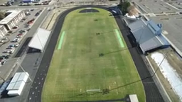 WESTMINSTER COLORADO-2016: Aerial Drone View of Football Stadium in City